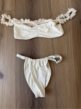 WeWoreWhat Ivory Bandeau Bikini Set